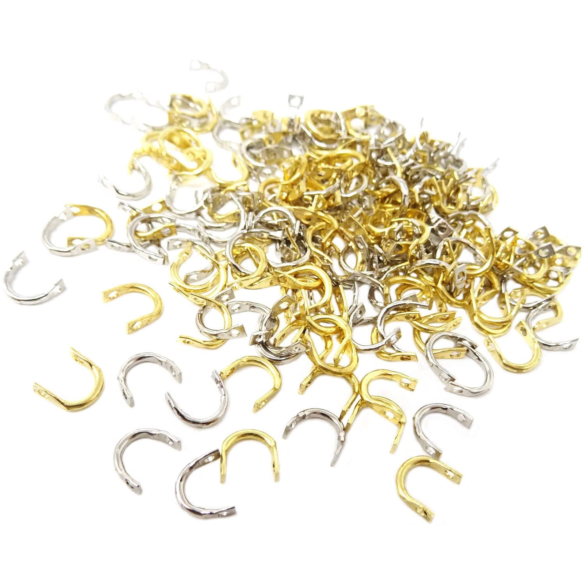 200PCS Easy Spin Spinner Clevis U-Shaped Brass Links Fishing Clevis Fishing Spoons Blades Spinnerbait Parts Inline Spinner Making Freshwater Saltwater (2 Color)