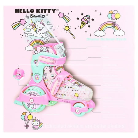Size 11-2 Roller Derby EZ Roll Adjustable Hello Kitty Skate, Size 11-2