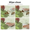 thumbnail image 4 of JEUXUS  Strawberry Pattern Round Fitted Tablecloth Elastic Edge Waterproof Oil-Proof Table Cover Stain-Resistant Table Cloth Fits Round Tables White, 4 of 7