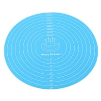 Reusable 12 Inch Non-stick Silicone Decorated Cake Baking Mat For Cake Turntable Stand Pastry Baking Sheet(Sky Blue)