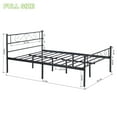 thumbnail image 3 of Geniqua Full Size Bed Frame Black Steel Platform Classic Headboard Footboard Foundation Tool Free Assembly No Box Spring Needed, 3 of 8