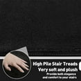 thumbnail image 2 of PURE ERA Bullnose Plush Carpet All Stair Treads Set of 14 Ultra Soft Non-Slip Self Adhesive Skid Resistant Tape Free 9.5" x 30"x1.2"Black, 2 of 10