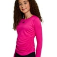 thumbnail image 4 of Reebok Girl's Side Ruched Long Sleeve Performance Top, Sizes 4-18, 4 of 5