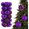 thumbnail image 7 of Christmas Balls Ornaments for Xmas Tree - GIXUSIL 24Pcs Mini Christmas Tree Decorations Holiday Hanging Ball for Holiday Wedding Party Birthday Decoration (Purple, 3cm), 7 of 7