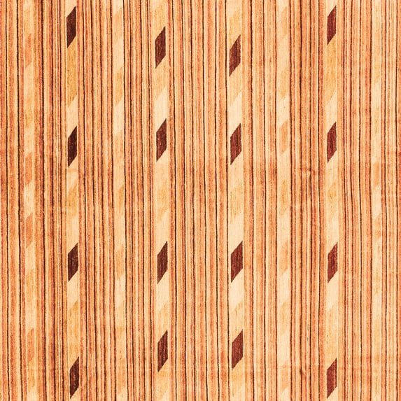 Ahgly Company Indoor Square Oriental Orange Modern Area Rugs, 8' Square