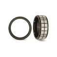 thumbnail image 3 of Gem & Harmony Black Plated Stainless Steel 9mm Brushed Wedding Band Ring for Men, 3 of 5