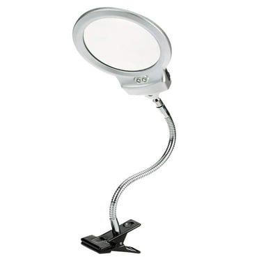 ROSENICE 1Pcs Led Illuminated Magnifier Metal Plastic Gooseneck for Reading Studying Working Crafts