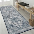 thumbnail image 2 of Hasoo 2' x 6' Hallway Runner Rug Distressed Vintage Persian Rug Traditional No-Slip Stain-resistant Rug for Kitchen Home Decor, Blue, 2 of 5