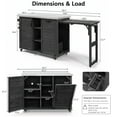 thumbnail image 2 of Euroco 78.3" Outdoor Kitchen Island with Foldable Grill Table, Wooden Outdoor Grill Cart with Trash Can Storage & Stainless Steel Top, Outdoor Bar Cart, Pizza Oven Table, 2 of 13