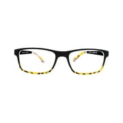 Optitek Tri Focus Blue Light Glasses, Reading Glasses - Black with Yellow Tortoise