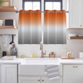 thumbnail image 2 of Burnt Orange Gray Ombre Kitchen Curtains Short 45 Inch Length, Modern Gradient Abstract Art Grommet Top Bedroom Living Room Curtains, Light Filtering Cafe Curtain Drapes 2 Panels Set 84''x45'', 2 of 9