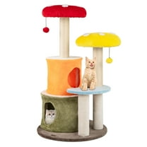 Infans 43" Tall Cute Cat Tree w/ 2 Condos Padded Platforms, Sisal Scratching Posts