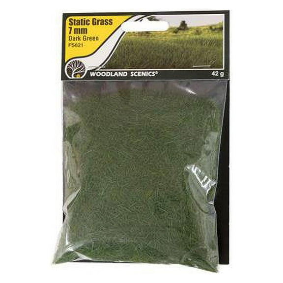 Woodland Scenics FS621 Static Grass Dark Green 7mm