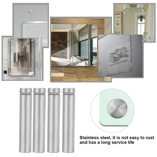 4 Piezas De Acero Inoxidable De Acero Inoxidable Soporte Para Soporte De Vidrio Fijo De Vidrio Para La Decoración De Vidrio Para La Superficie De Vidrio Y Pared