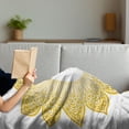 thumbnail image 3 of Mandala Soft Flannel Fleece Blanket, Circle Sun Looking Floral Mandala Bohemian Refreshing Nature Inspired, Cozy Plush for Indoor and Outdoor Use, 50" x 70", Mustard and Earth Yellow, by Ambesonne, 3 of 5