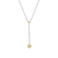 thumbnail image 2 of Idokawa Paper Clip Thick Chain Necklace Pearl Pendant Cool Girl Gift, 2 of 7