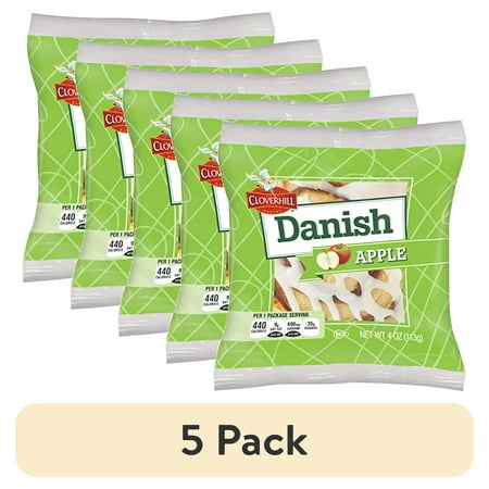 (5 pack) Cloverhill Round Apple Danish Value Pack Individually Packaged Pack of 12