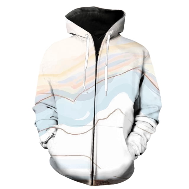 Performance Art Pattern Men's Zipper Hoodie Oversized Long Sleeve 3D Printed Sweatshirts Hip Hop Fashion Harajuku Spring Cool