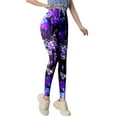 thumbnail image 3 of Bibifish Womens Yoga Pants Butterfly Print Yoga Pants High Waist Stretchy Fabric Casual Walk & Streetwear Elegant Leggings For Ladies, 3 of 5
