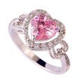 thumbnail image 4 of Womens Fashion Trend Electroplated Zircon Ring Copper Platinum Plated Pink Colorful Style Fashion Simplicity Ring, 4 of 5