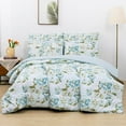 thumbnail image 1 of Floral Printed Queen Comforter Set with Sheets Lightweight Piece Bed in A Bag Comforter Set Vintage Yellow and Grey Flower Pattern Farmhouse Bedding Set, 1 of 8