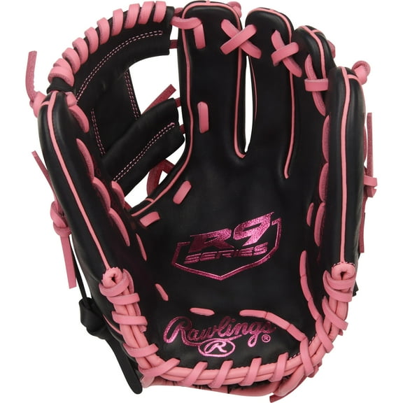 Rawlings R9 11.5-Inch Infield Glove | 200 Pattern | RHT | Black/Pink