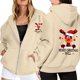thumbnail image 1 of WILLBEST Sudadera con Capucha para Mujer, Estilo Casual, con Estampado Navideño, Cremallera, Manga Larga, Bolsillo y Cordón Ajustable Chica​​, 1 of 8