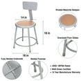 thumbnail image 4 of Hampden Furnishings Flynn Collection 18" Masonite/Steel Stool with Backrest, Grey, 2 Pack, 4 of 8