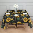 thumbnail image 3 of Black Geometric Sunflower Pattern Square Tablecloth,Waterproof Square Table Cover,Wipeable Spillproof Washable Table Cover for Home Kitchen Party Decor 42"X42"(107x107cm), 3 of 6