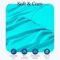 thumbnail image 5 of 600 Thread Count Egyptian Cotton Flat Sheet – 1 Piece, Stripe Turquoise Twin XL Size (70" x 102"), 5 of 5