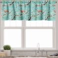 thumbnail image 3 of Ambesonne Forest Valance & Curtain, Bird Sika Deer Japanese Art, 55"x24", Seafoam and Umber, 3 of 7