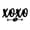 BLACK, variant on Vinyl Wall Art Decal - XOXO - 3" x 6" - Trendy Kisses & Hugs Quote Heart Design Sticker For Bedroom Mirror Notebooks Laptops Mugs Thermos Cars Bumper Valentine's Day Decor