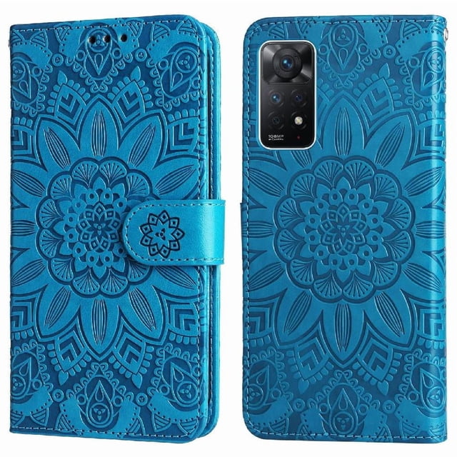 Funda tipo cartera GANGXUN para Xiaomi Redmi Note 11 Pro 4G/5G , diseño girasol, cuero PU, soporte, cierre magnético, tarjetero