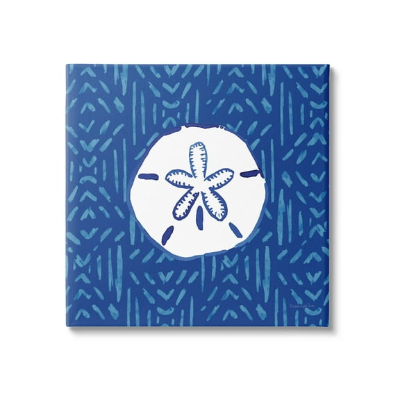 Stupell Industries Sand Dollar Seashell Stripe Pattern Graphic Art Gallery Wrapped Canvas Print Wall Art, Design by Mercedes Lopez Charro