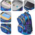 thumbnail image 4 of Blue and Purple Tie Dye Pattern Backpack for School, Cute School Bag with Adjustable Shoulder Straps and Padded Back, 16.9"x12.6"x5.9", 4 of 5