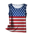 thumbnail image 4 of SOOMLON Patriotic Summer Tank Tops for Women Distressed American Flag Shirts Crew Neck Independence Day Tops Sleeveless Business T-Shirt Personalized Tee Blouse Clothing, 4 of 5