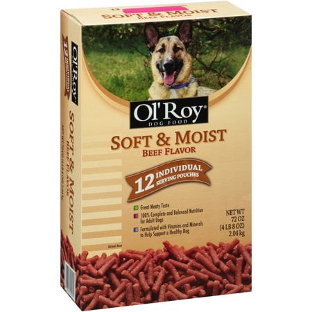 (4 Pack) Ol' Roy Soft & Moist Beef Flavor Wet Dog Food, 72
