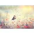 thumbnail image 2 of Botanical Wallpaper Wall Mural - Bird in Field, 2 of 5