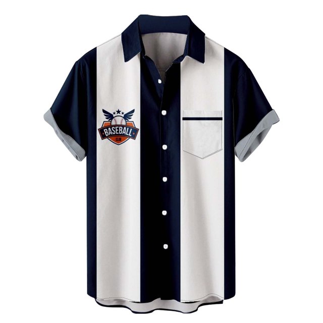 Camisas Para Hombre Casual de verano para hombre, fácil de combinar con una camisa de béisbol de manga corta a la moda (White, XL)