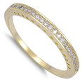 thumbnail image 4 of CHOOSE YOUR COLOR Gold-Tone White CZ Stackable Ring .925 Sterling Silver Band Female Size 6, 4 of 4