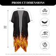 thumbnail image 6 of Xoenoiee Fire Flame Pattern Women's UPF 50+ Swim Cover Up Sun Protection Lightweight Boho Kimono Cardigans Short Sleeve Beach Cover Ups for Women, 6 of 7