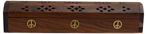 ONE ASST WOODEN SMALL COFFIN BOX INCENSE BURNER & 1 BOX OF SANDAL CONE INCENSE 