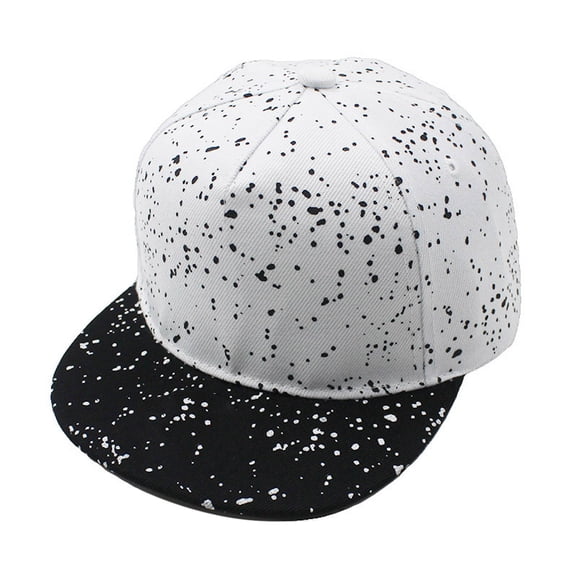 lanema Baseball Cap Children Low Profile Graffiti Dots Print Flat Brim Adjustable Hat
