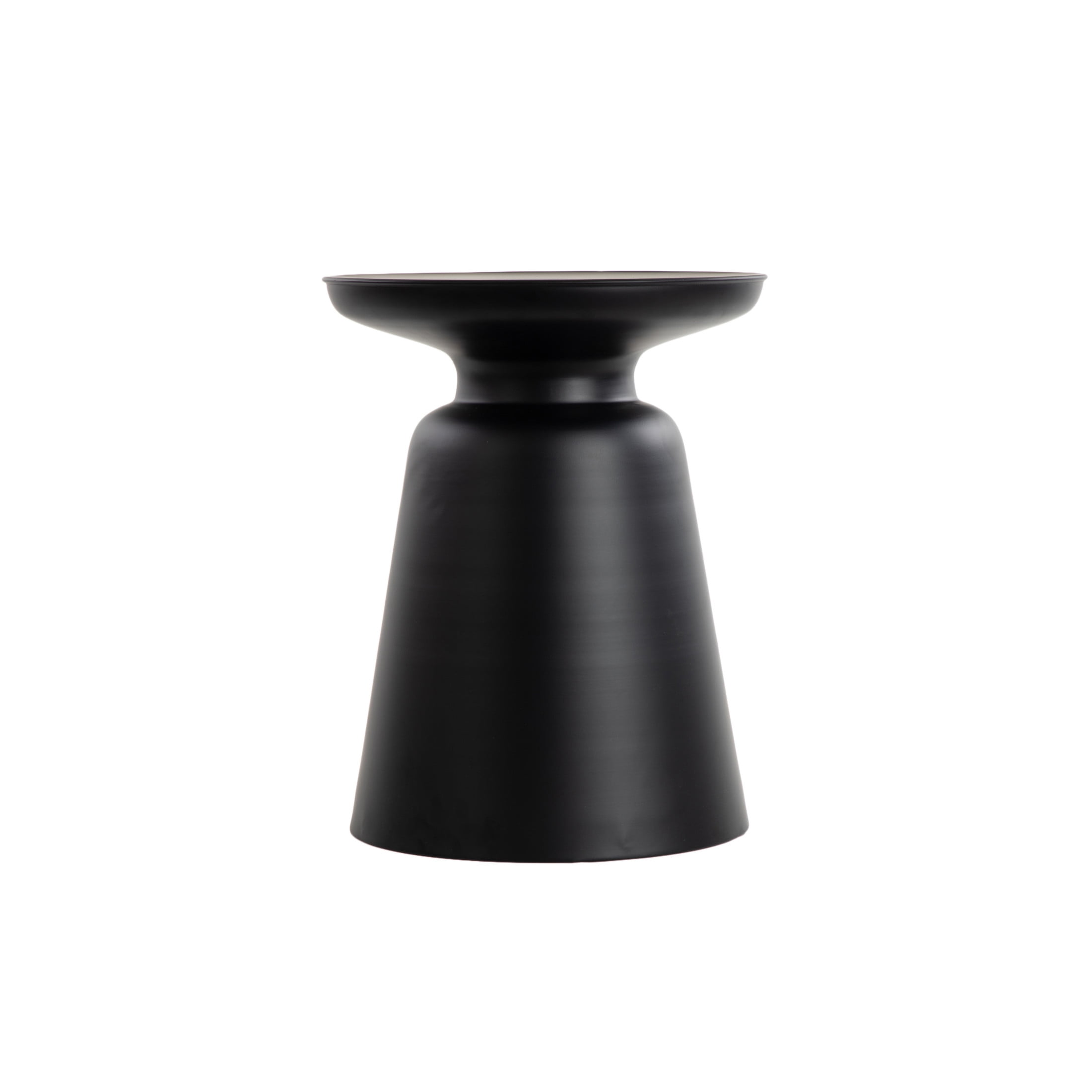 DecMode 15" x 19" Black Metal Accent Table with Bell Shaped Base, 1-Piece