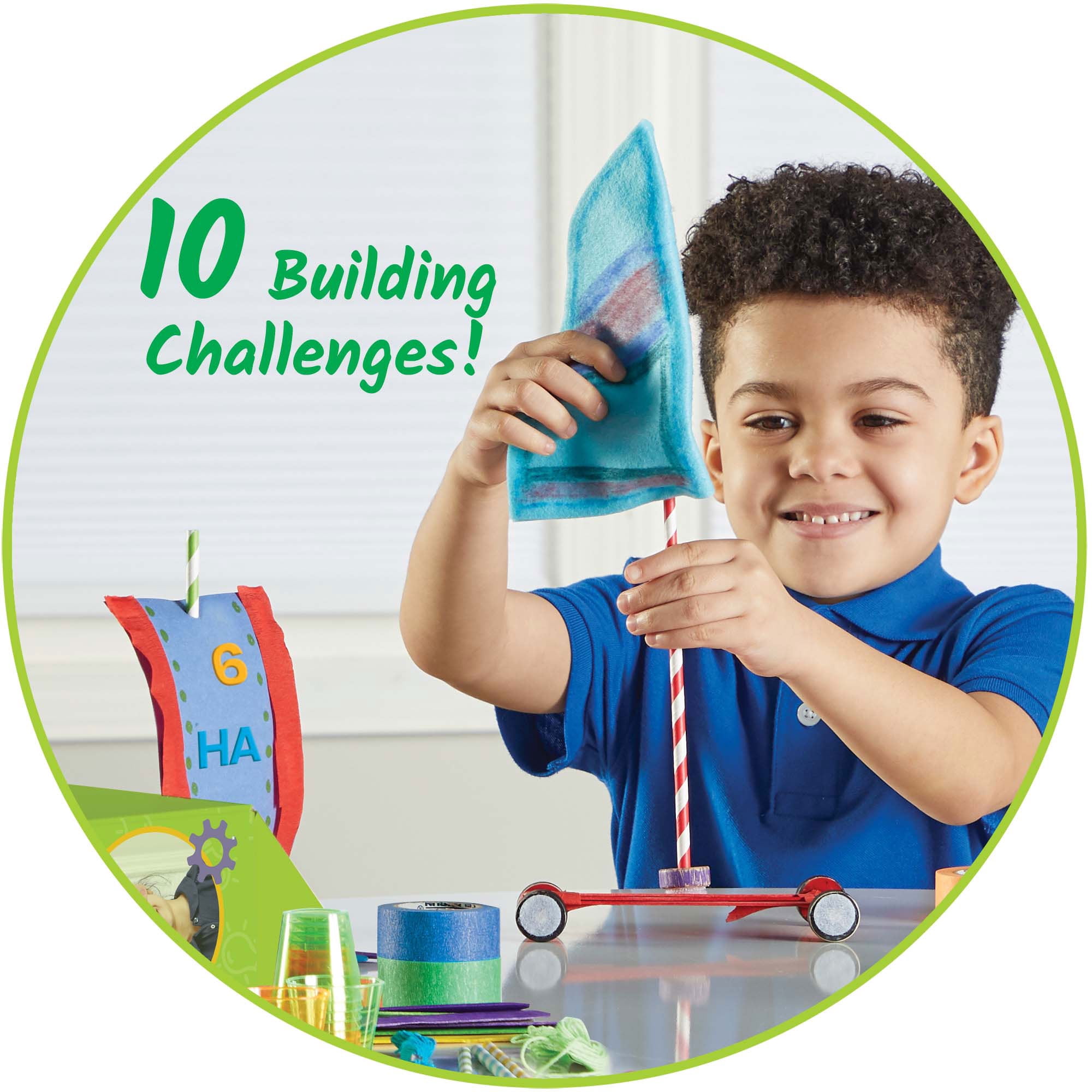 hand2mind Ultimate Inventor Toolkit, Ages 5+, 10 Building Challenges, 250 Kids Building Materials