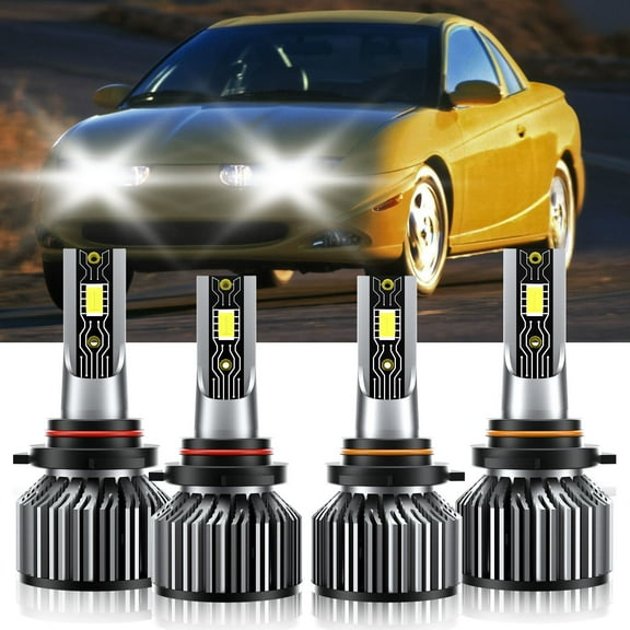 VEHIFOMO Compatible for Saturn SC2 1997-2002 LED Headlight 9005 9006 High Low Beam Bulbs Kit 6500K