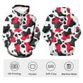 thumbnail image 4 of Rebaike Men's Cow Print Hoodie Funny Black and White Animal Pattern Pullover Sweatshirt, 4 of 8