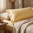 thumbnail image 2 of Unique Bargains 2 Pack Cotton Pillowcase Cooling Envelope Closure Bedding Queen Yellow, 2 of 5