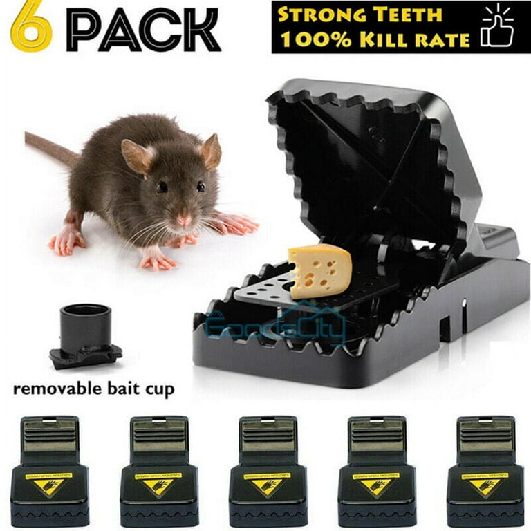 Black + Decker Large Rodent Trap | Indoor & Outdoor Snap Trap with Bait Cup Kills Mice, Rats, Chipmunks, Squirrels & Other Full-Size Vermin | Easy