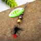 thumbnail image 2 of WDOplteas Señuelo Giratorio Metal Con Cuchara Giratoria Plumas Cebo Anzuelo Triple Señuelo Pesca (B Verde), 2 of 7